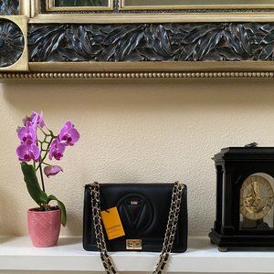 Valentino Mario Alice Leather Shoulder Bag BLACK NWT